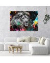 Abstract painting on canvas Lion on a coloured background | FEEBY