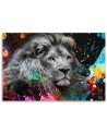 Abstract painting on canvas Lion on a coloured background | FEEBY