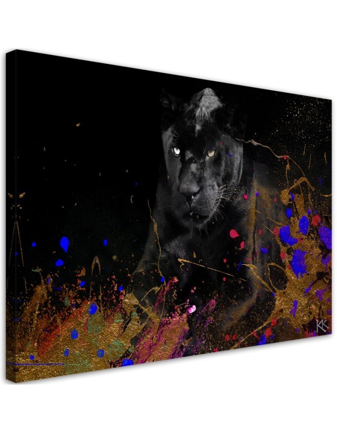 Black panther - abstract Canvas painting for living room | FEEBY