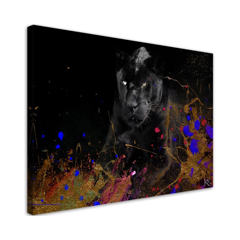Black panther - abstract Canvas painting for living room | FEEBY