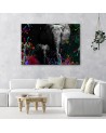 Decorative Canvas painting for living room Elephant on colourful background | FEEBY