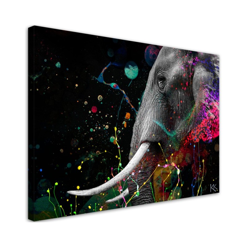 African elephant abstract wall art painting for living room | FEEBY