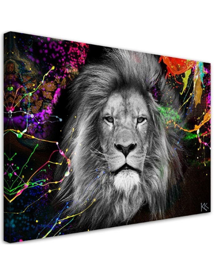 Colourful lion abstract modern Canvas prints | FEEBY