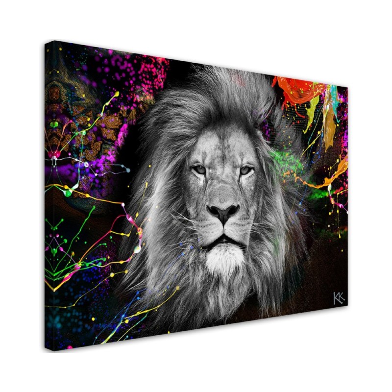 Colourful lion abstract modern Canvas prints | FEEBY