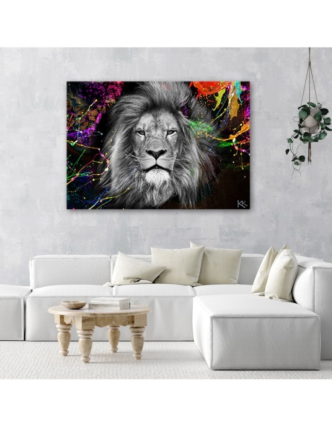 Colourful lion abstract modern Canvas prints | FEEBY