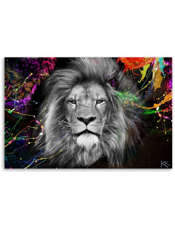 Colourful lion abstract modern Canvas prints | FEEBY
