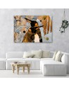 Canvas painting for living room Golden penguins animals abstract | FEEBY