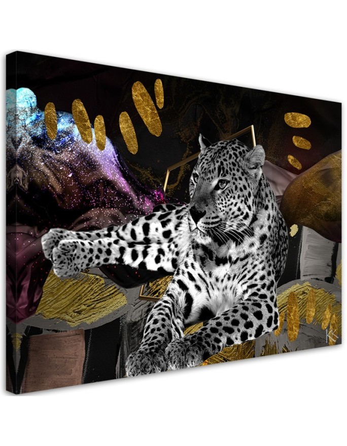 Modern canvas print Leopard abstract colourful | FEEBY