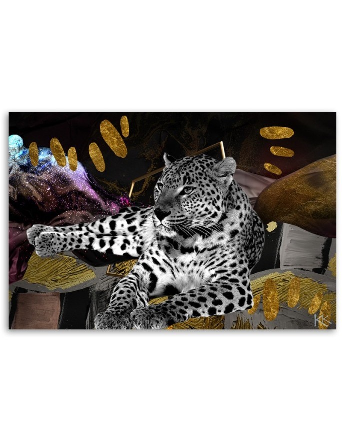 Modern canvas print Leopard abstract colourful | FEEBY