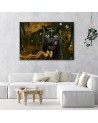 Black cat Gold abstract decorative Canvas painting for living room | FEEBY