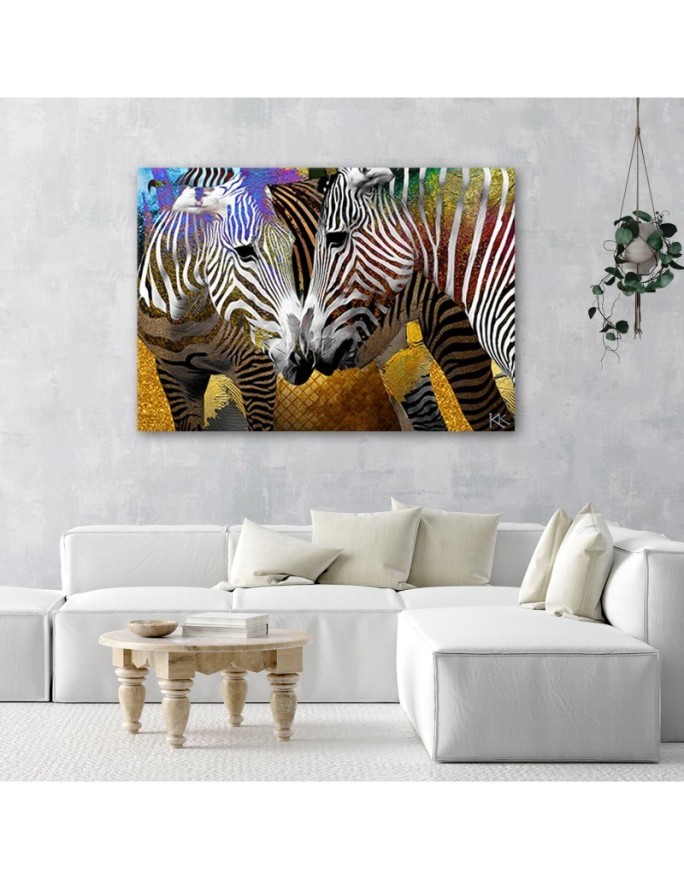 Canvas painting for living room abstract zebra animals | FEEBY