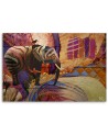 Modern canvas painting Golden elephant on an abstract background | FEEBY