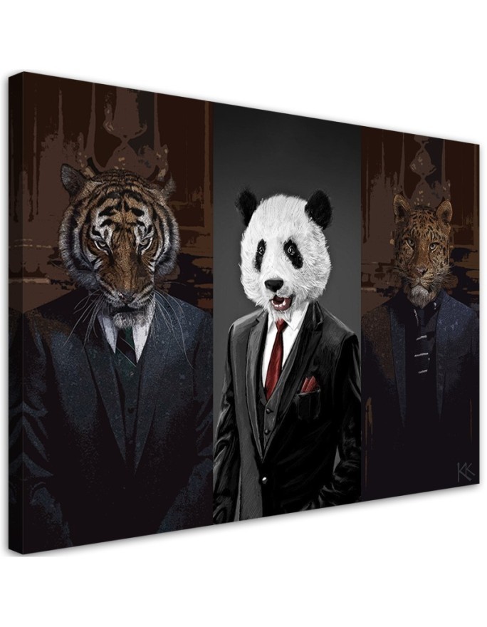 Youthful canvas painting Animals in suits | FEEBY