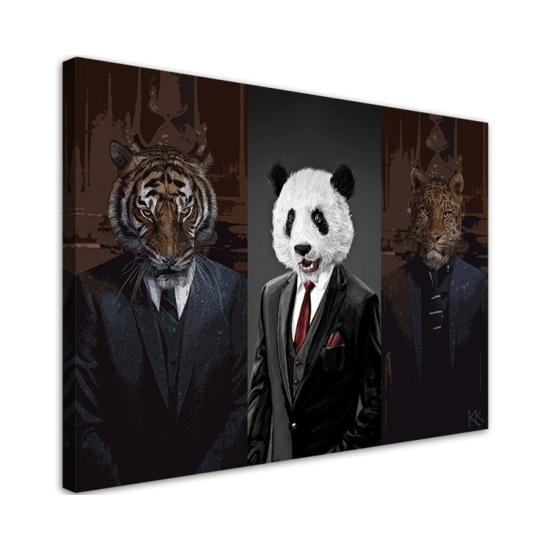 Youthful canvas painting Animals in suits | FEEBY