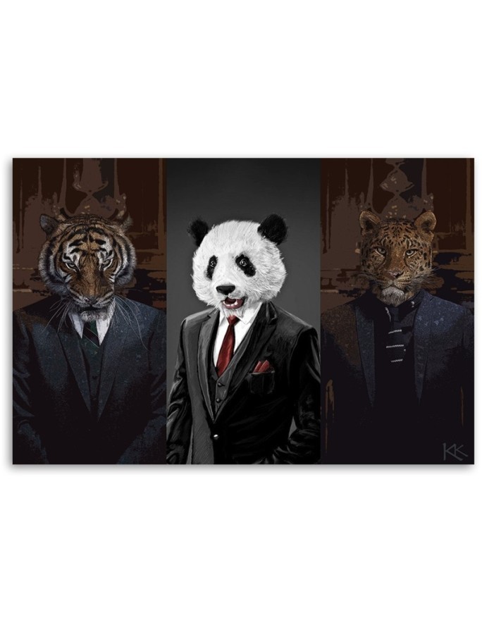 Youthful canvas painting Animals in suits | FEEBY