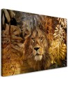 Canvas painting Lion gold monstera decorative print | FEEBY