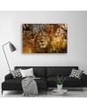 Canvas painting Lion gold monstera decorative print | FEEBY