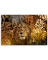 Canvas painting Lion gold monstera decorative print | FEEBY
