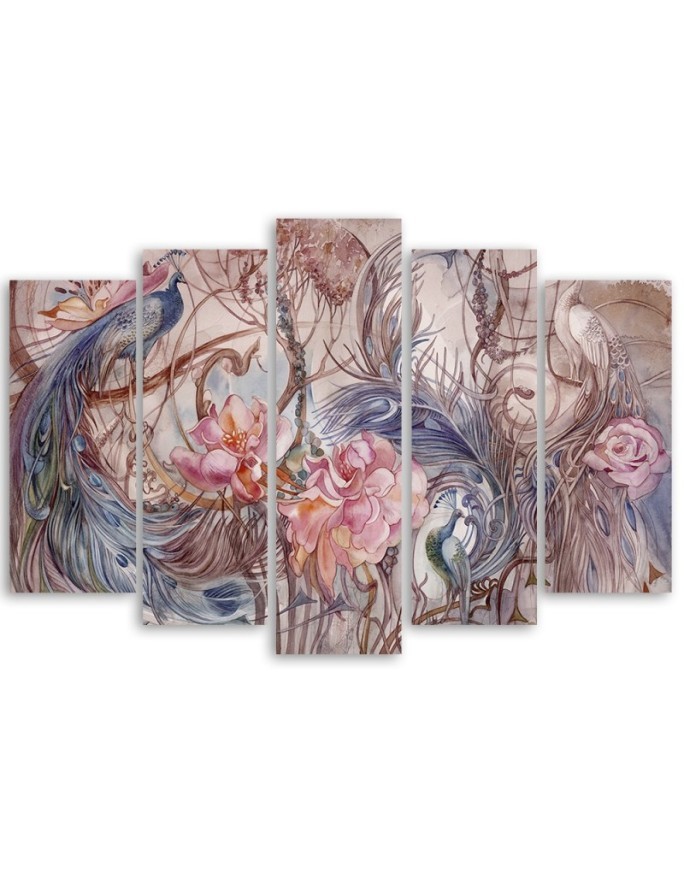 Exotic style canvas painting Magic peacock | FEEBY