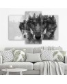 Black wolf abstract canvas painting for living room canvas | FEEBY