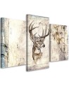 Vintage style canvas painting Deer as hand painted | FEEBY