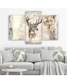 Vintage style canvas painting Deer as hand painted | FEEBY