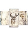 Vintage style canvas painting Deer as hand painted | FEEBY
