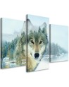 Decorative painting White wolf on a background of mountains Canvas print | FEEBY