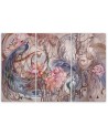 Magic peacock Wall painting for living room 3-part | FEEBY
