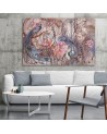 Magic peacock Wall painting for living room 3-part | FEEBY
