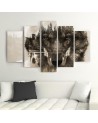 5 Piece Wolf on the background of the forest brown Wall painting for living room 5-part | FEEBY