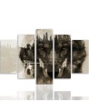 5 Piece Wolf on the background of the forest brown Wall painting for living room 5-part | FEEBY