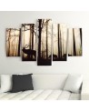 5 Piece Deer in the forest canvas painting for living room | FEEBY