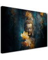 Exclusive AI Canvas paintings - Buddha and golden flowers | FEEBY