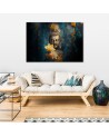Exclusive AI Canvas paintings - Buddha and golden flowers | FEEBY