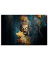 Exclusive AI Canvas paintings - Buddha and golden flowers | FEEBY