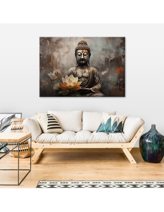 Beautiful AI paintings for living room - Meditating Buddha abstract | FEEBY