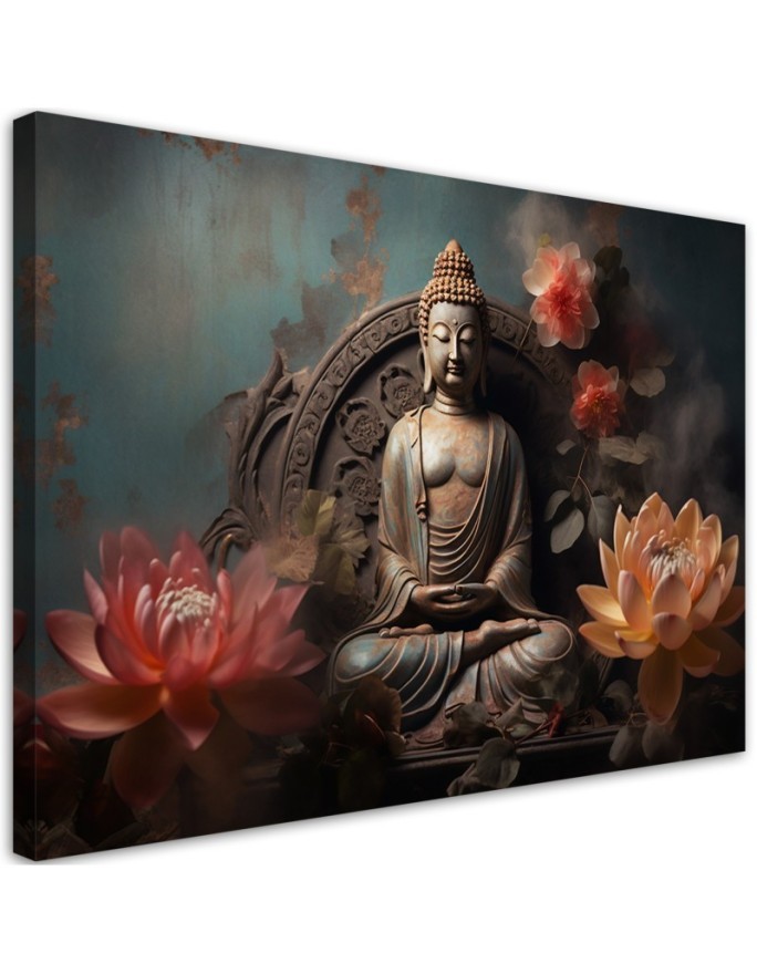 The most fashionable AI Canvas designs for the living room - Buddha Zen flowers | FEEBY