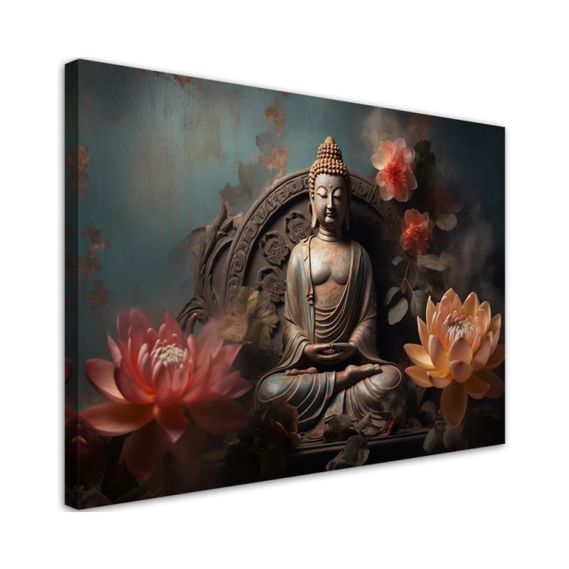 The most fashionable AI Canvas designs for the living room - Buddha Zen flowers | FEEBY