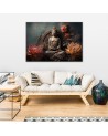 The most fashionable AI Canvas designs for the living room - Buddha Zen flowers | FEEBY
