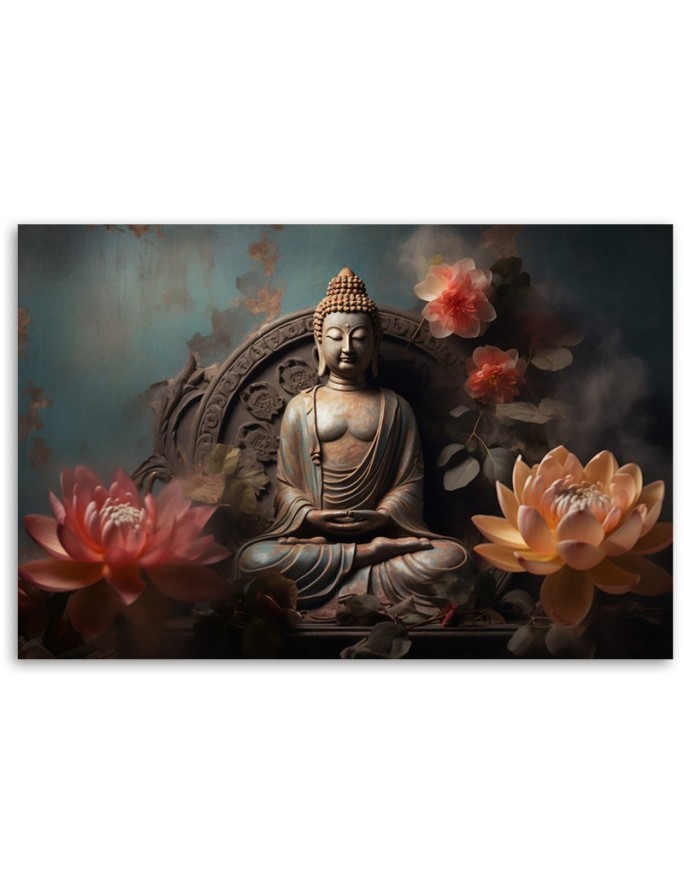 The most fashionable AI Canvas designs for the living room - Buddha Zen flowers | FEEBY