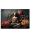 The most fashionable AI Canvas designs for the living room - Buddha Zen flowers | FEEBY