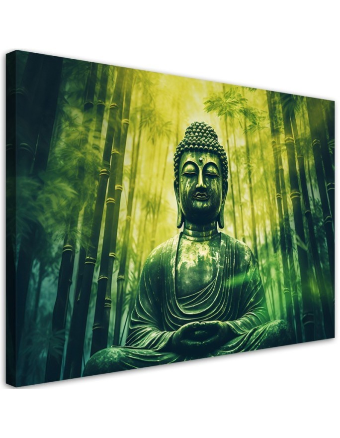 Stylish AI Canvas paintings for the living room - Zen Buddha and bamboos | FEEBY