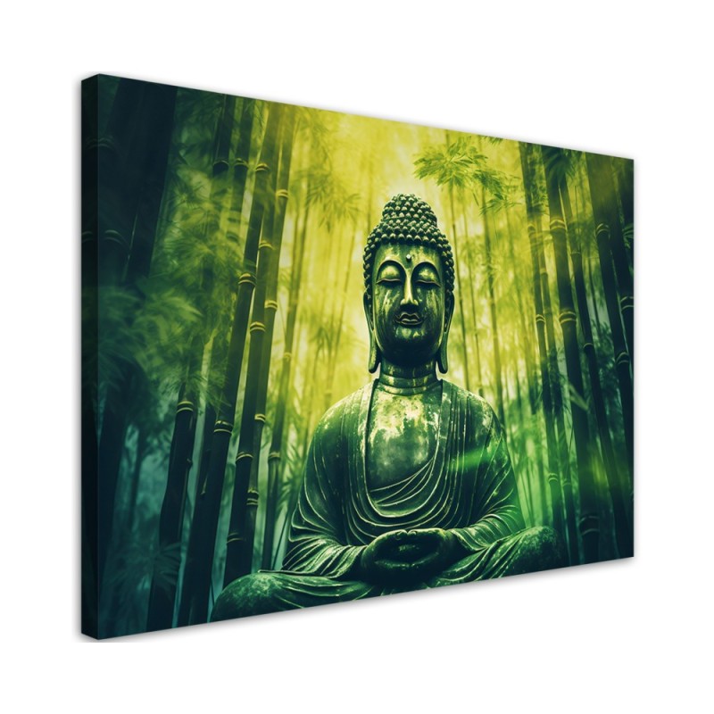 Stylish AI Canvas paintings for the living room - Zen Buddha and bamboos | FEEBY