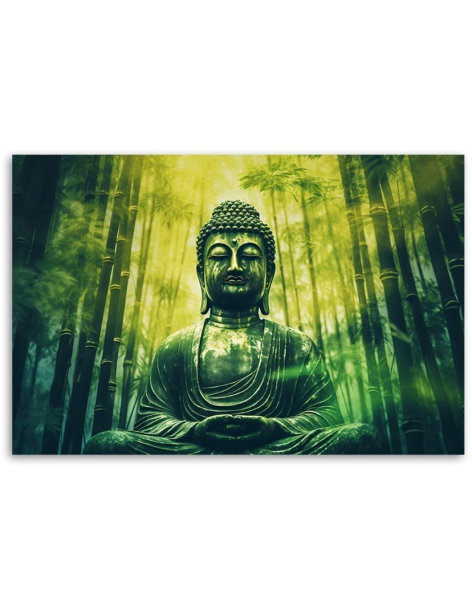 Stylish AI Canvas paintings for the living room - Zen Buddha and bamboos | FEEBY