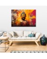 Stylish AI Canvas prints for the bedroom - Buddha statue colourful abstract | FEEBY