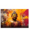 Stylish AI Canvas prints for the bedroom - Buddha statue colourful abstract | FEEBY