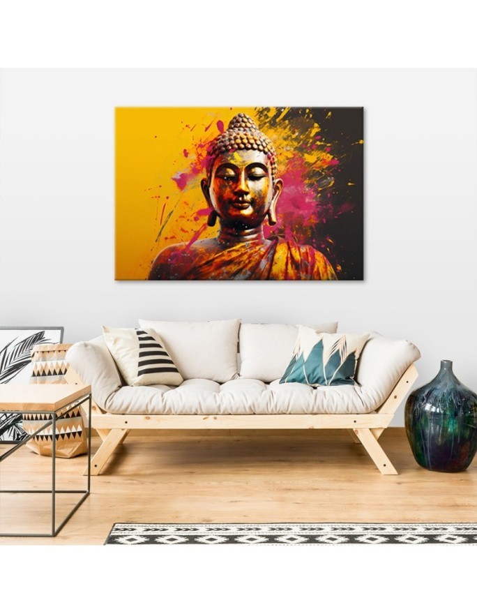 AI prins on Canvas for living room - Buddha on abstract background | FEEBY