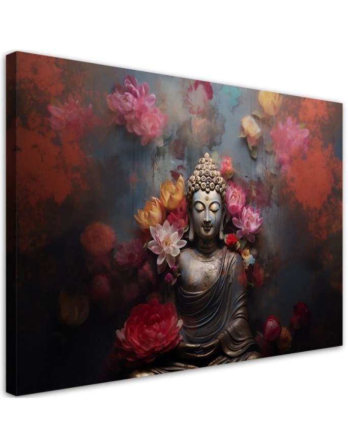 Canvas print AI - Buddha flowers Zen abstract | FEEBY