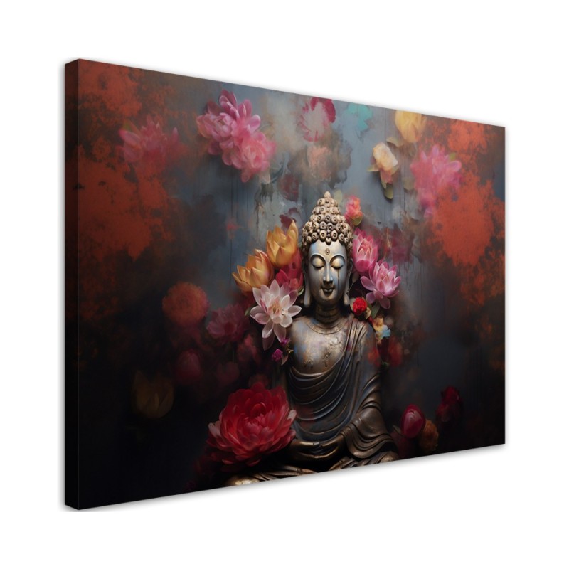 Canvas print AI - Buddha flowers Zen abstract | FEEBY
